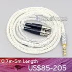 Сбалансированный плоский кабель LN006452 для наушников Monolith M1570, из чистого серебра 99% пробы, 8-жильный XLR