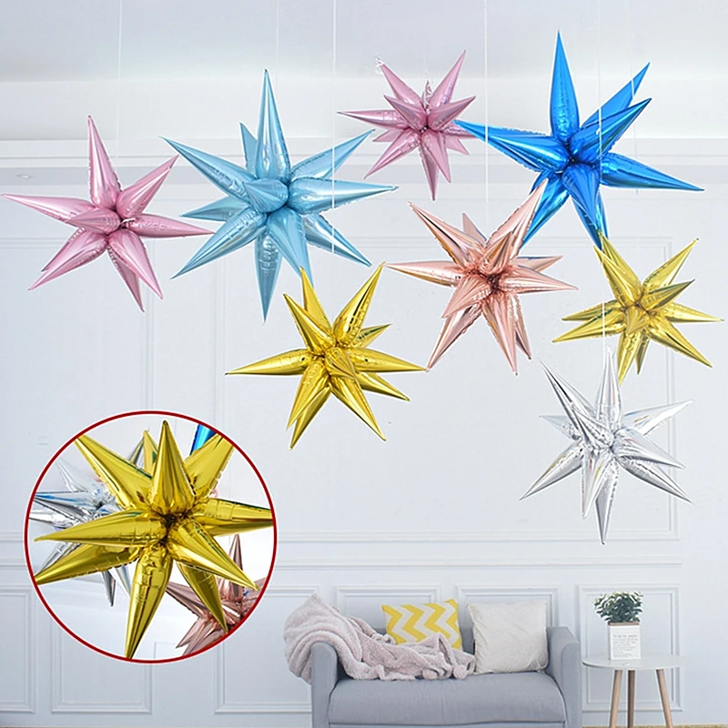 12pcslot explosion star balloons birthday party opening ceremony wedding decoration water drop cone diy inflatable ballon party free global shipping