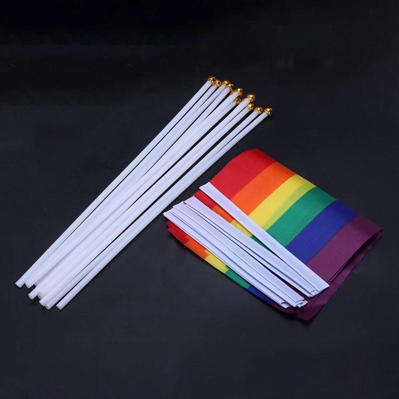 Горячая XD-12pcs для гей-прайда и лесбиянок мир ЛГБТ Радуга флаг баннер праздника