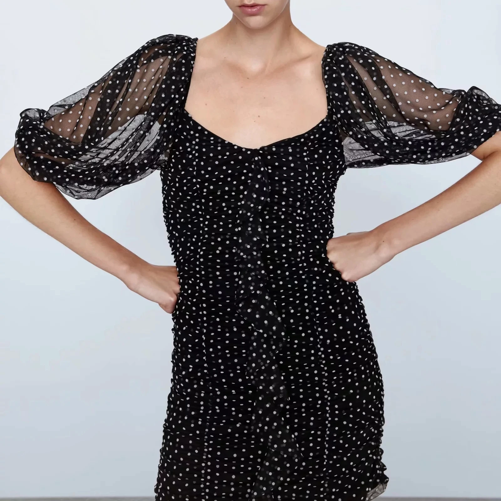 Женское винтажное короткое черное платье рубашка модное женское однотонное в