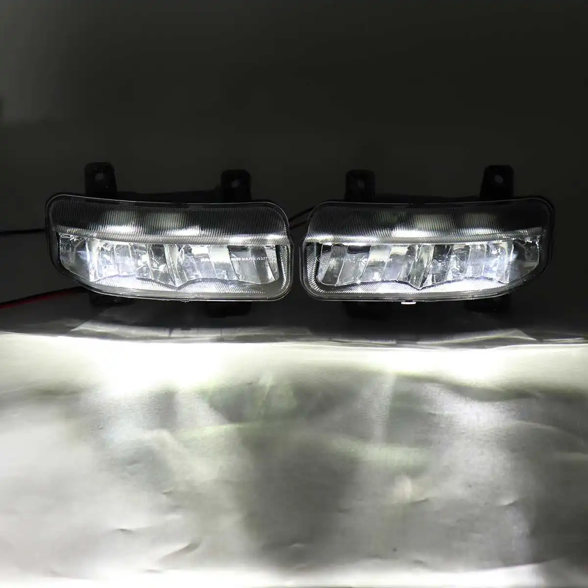 

New LED Front Bumper Fog Lights Assembly Kit Fog Lamp Frame Bracket For Dodge Ram 1500 DT 2019 2020 2021 Headlights Foglights