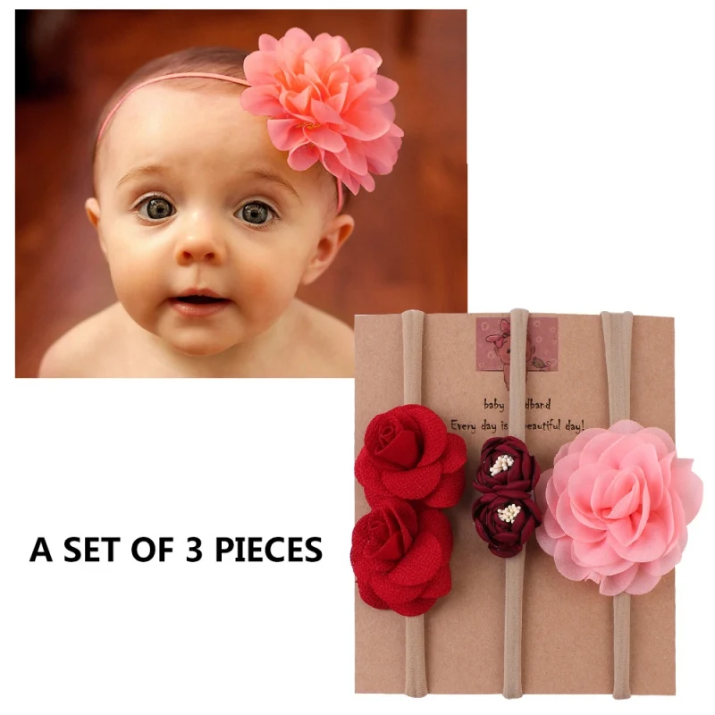 Комплект для девочки из 3х шт./компл. повязка разноцветный новорожденных бантики