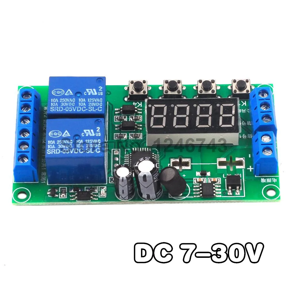 2-канальный релейный модуль задержки импульсный триггер цикл отключения таймер
