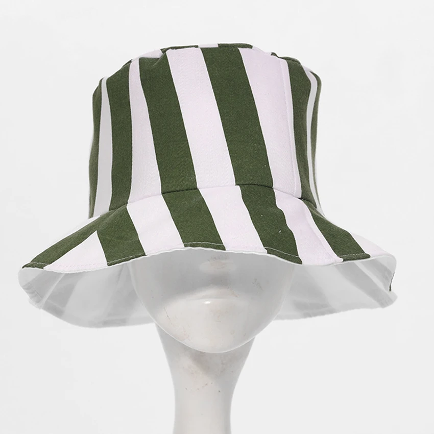 Anime Bleach Urahara Kisuke Cosplay Hat Cap Bucket Green White Striped Men Women Summer Cool Fashion | Тематическая одежда и