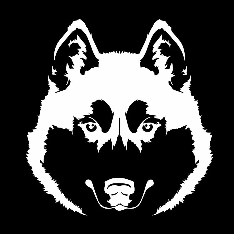 

Volkrays Personality Car Sticker Husky Head Dog Pet Animal Art Mural Accessories Reflective Vinyl Decal Black/Silver,13cm*13cm