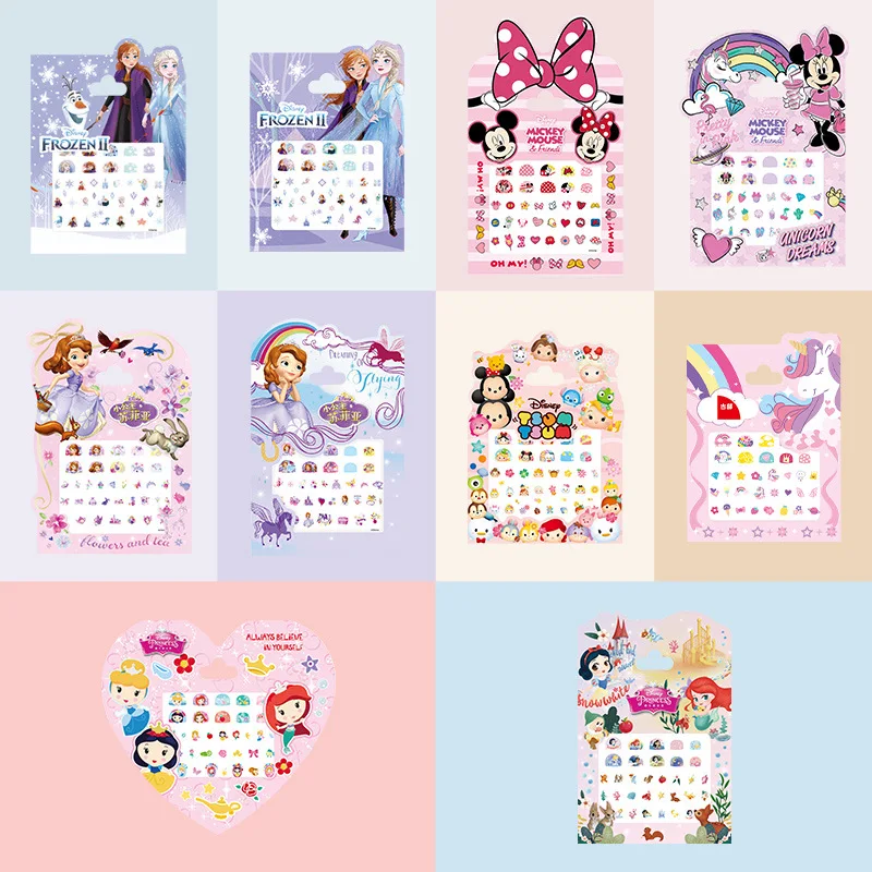 Disney-pegatinas de dibujos animados de Frozen para ni&ntilde;os, Stitch de princesa Elsa, Anna, Blancanieves, Minnie, Mickey, sirena, juguete-1