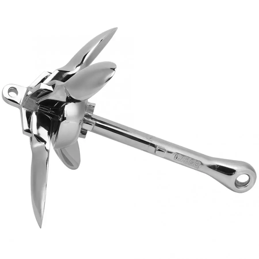 Boat Foldabel Anchor Stainless Steel Kayak Fishing Folding Grapnel Canoe Yacht Accessory | Спорт и развлечения
