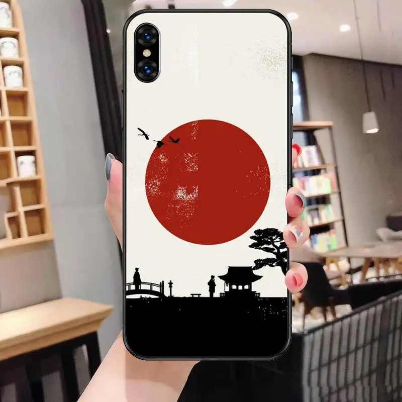 

MaiYaCa Japanese style Art Japan Phone Case For Black-Iphone 5s 6 6s 7 8 11 12 X Xs Xr Pro Plus Max Mini Fundas Cover