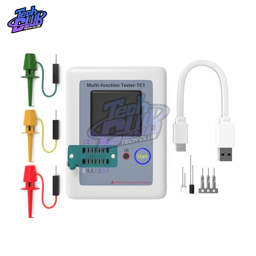 LCR-TC1 LCR TC1 цветной дисплей Многофункциональный TFT подсветка транзистор ESR тестер