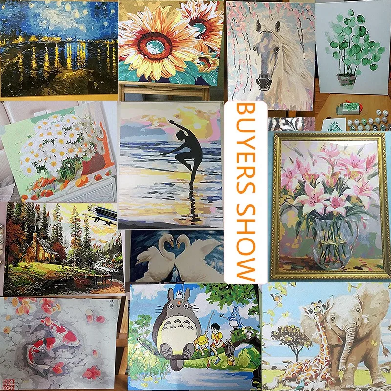 Gift Painting By Adult Number Animation Polar Bear Numbers 40x50 On Canvas Modern Decoration Picture 2020 | Дом и сад