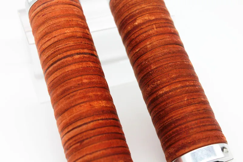 

Taiwan Gyes Cow Leather Retro Road Bike 125MM Bicycle Handlebar Grips Honey Colors bicycle grips