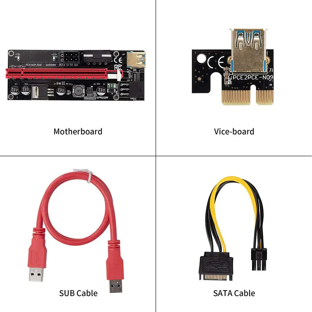 USB 3 0 PCIE Райзер 1x до 16x6 PIN адаптер удлинитель кабеля Pcie карты для всех компьютерных