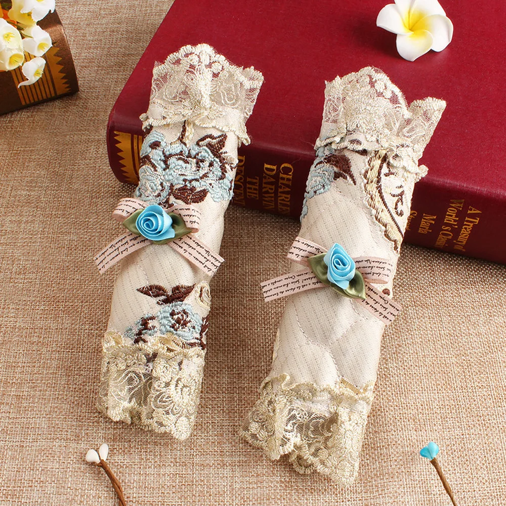 1 пара вышитых кружевных ручек для холодильника крышки дверных дверные ручки