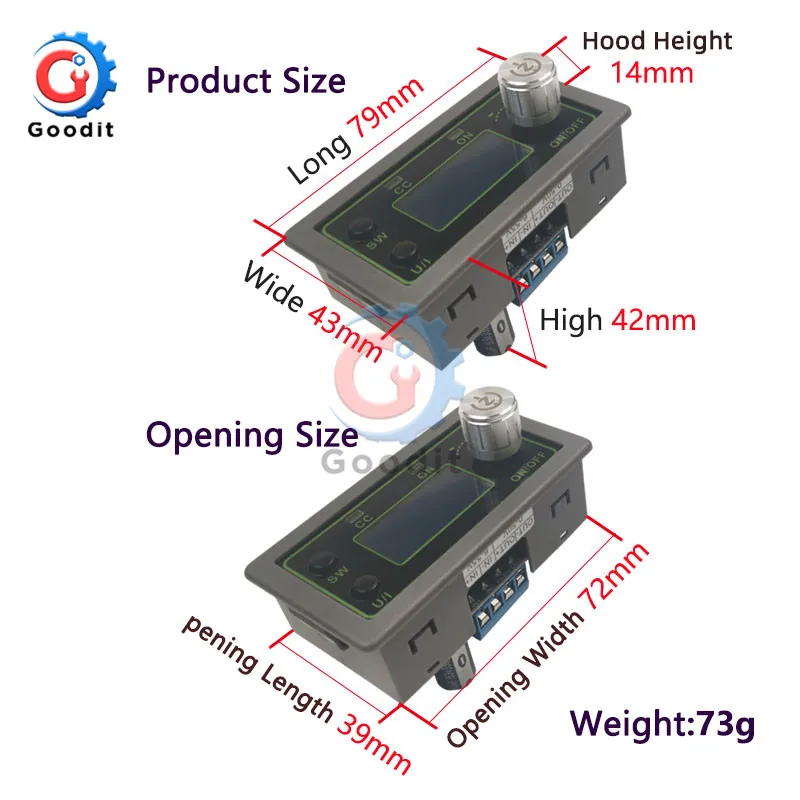 DC 50V 5A CNC понижающий Регулируемый Модуль питания измеритель напряжения и тока