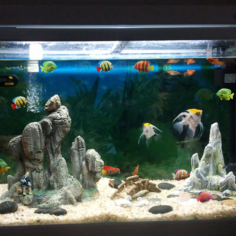 

22pcs Interesting Simulation Fish Ornaments Creative Fish Tank Landscape Props
