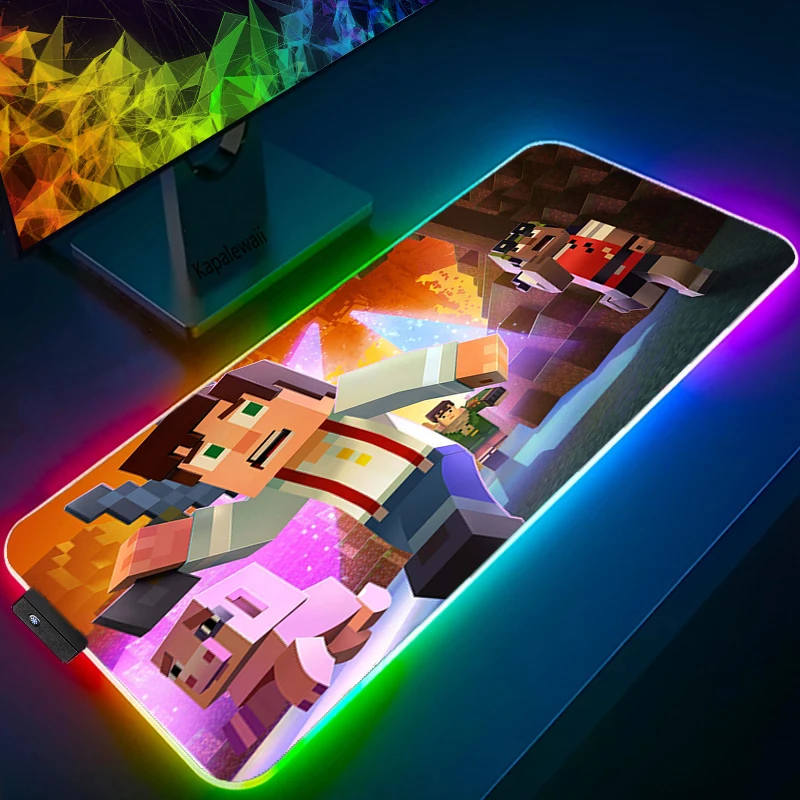 rgb large gaming mouse pad anime dungeon mousepad mice rubber desk mat computer pad keyboard pad laptop notebook pad free global shipping