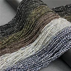 Бусины Из Натурального ограненного золота и черного обсидиана, 2 3 мм маленькие бусины россыпью для изготовления ювелирных изделий, микро граненые бусины для браслетов сделай сам