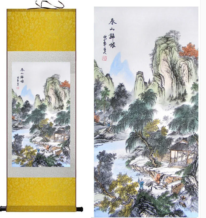 

Parrot Painting Home Office Decoration Chinese scroll painting birds painting mountain and Water paintingPrinted painting