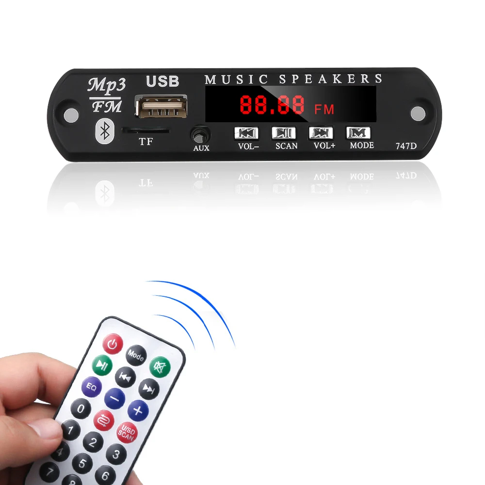V19v беспроводной Bluetooth 12 в MP3 WMA декодер плата аудио модуль USB TF радио для автомобиля