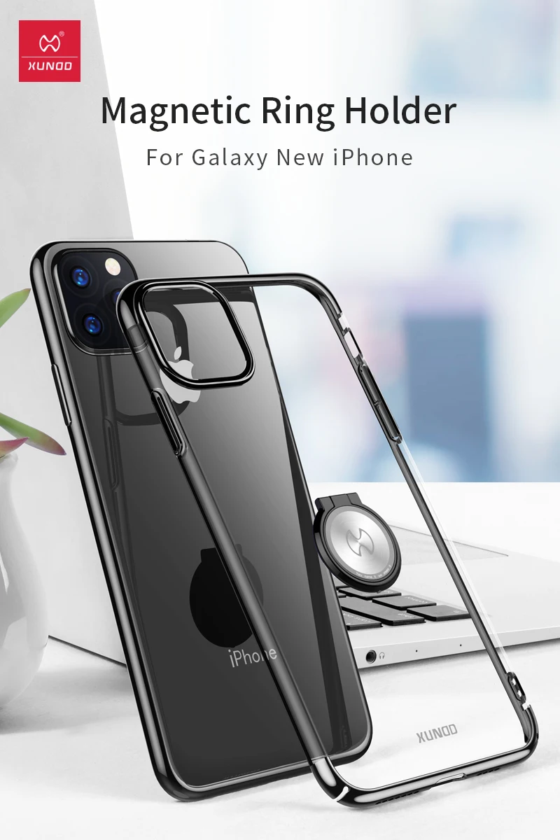 Для iPhone 11 Pro Max чехол для телефона Xundd Роскошный прозрачный жесткий чехол из поликарбоната для iPhone 11 Pro 5,8/6,1 чехол с кольцом-держателем