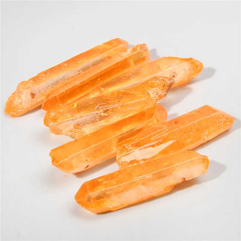 10 шт. прозрачные оранжевые натуральные Кристаллы с кристаллами в виде кристаллов