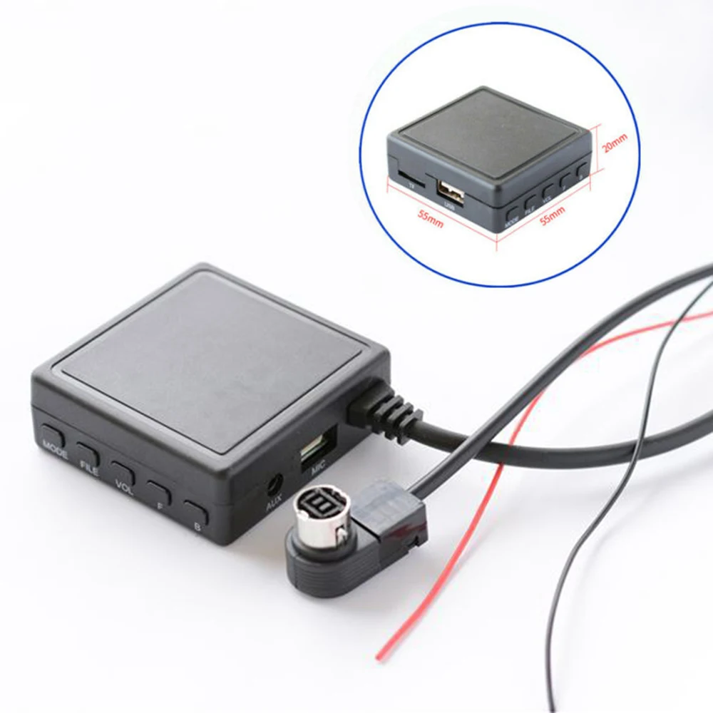 Универсальный 12В автомобильный Bluetooth 5.0AUX USB TF карта беспроводной аудио Микрофон