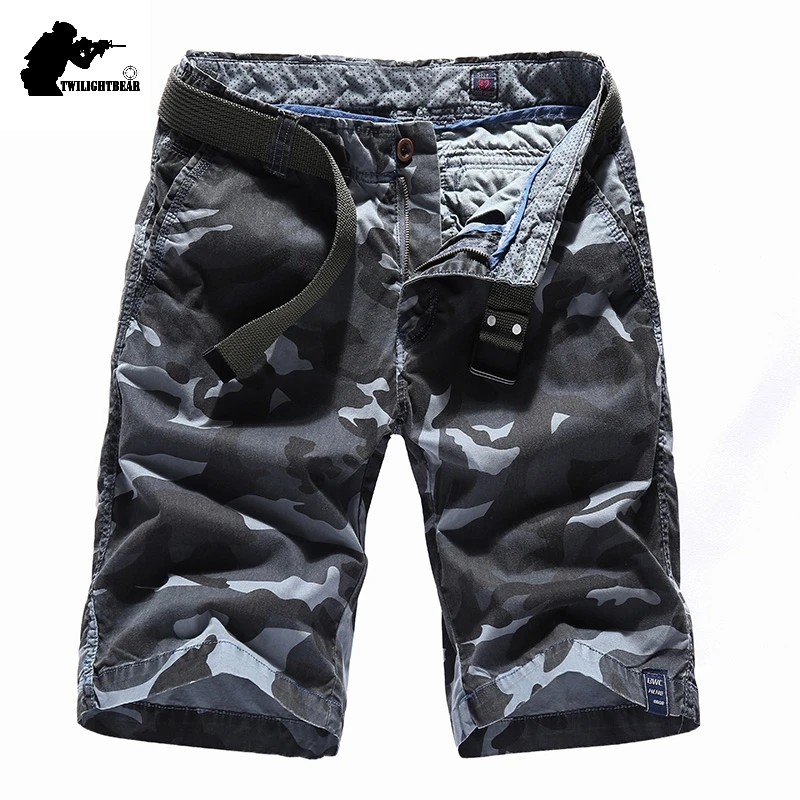 Брендовые новые мужские камуфляжные шорты 2018 летние модные 100% хлопковые