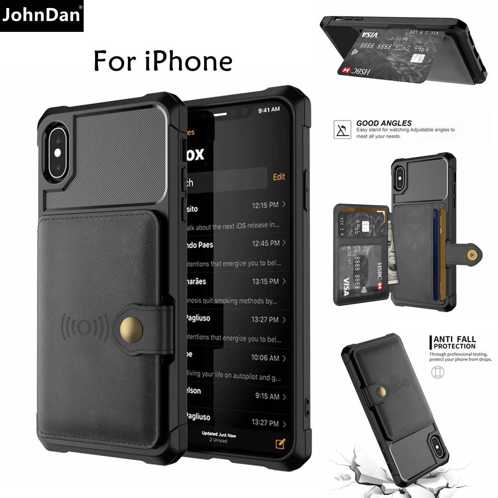 Для Apple iPhone 11 Pro XS Max XR X 6 6s 7 8 Plus кожаный+ Силиконовый противоударный чехол-кошелек с магнитной застежкой для iPhone 11