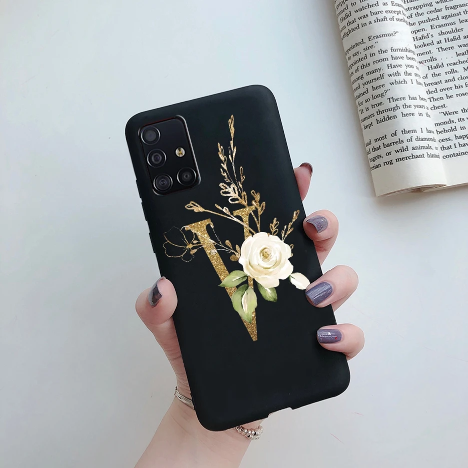 Чехол-накладка для Samsung Galaxy A71, A51, A715F, A515F, A 71, 51, силиконовый, ТПУ, с милыми буквами (art.: 3a38d490484) - 3a38d490484