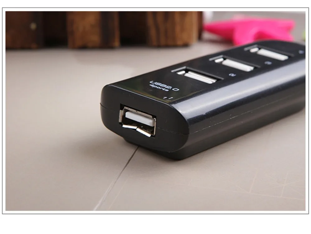 USB 2,0 High Speed 4 порта разветвитель usb-концентратор, адаптер для ПК ноутбук компьютер черный и может использоваться только индивидуально портативный