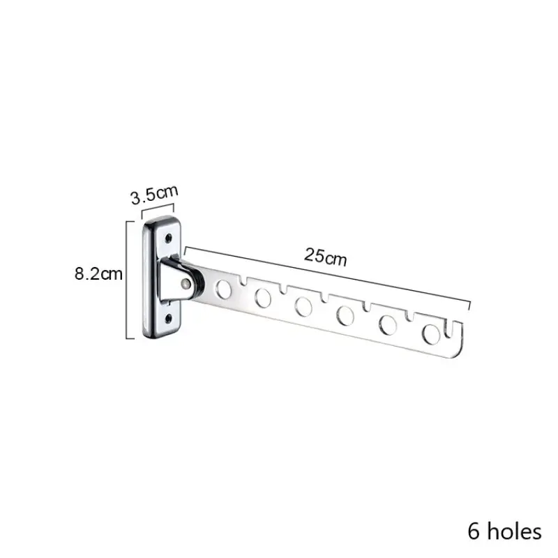 

6/8/10 Holes CLothes Rack Clothes Hangers Wall Mounted Hanger Stainless Steel Indoor Space Saving Clothes Hangers For Clothes