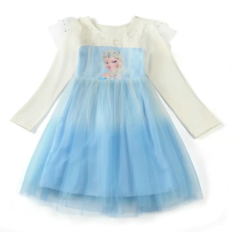 Детское платье для маленьких девочек платья Эльзы Анны покрой Принцесса детей
