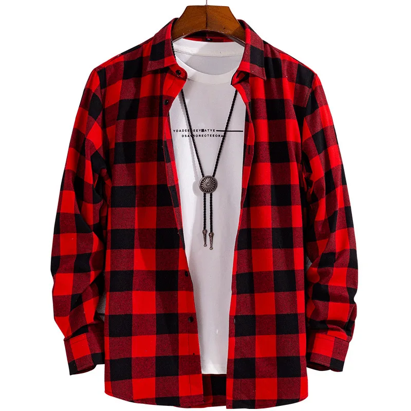 

2020 Fashion Spring Autumn Plaid Casual Flannel Shirts Man Long Sleeve Soft Comfort Slim Fit Styles Men's Jacket Fashion Shirt