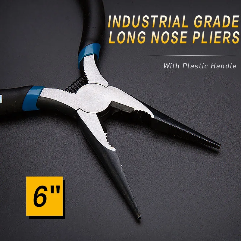 Long nose 6 inch DTBD " 8" профессиональные инструменты, многофункциональные плоскогубцы, набор для зачистки, щипцы, резак, игла, щипцы для носа, ювелирные изделия, диагональные инструменты - Цвет: Long nose 6 inch
