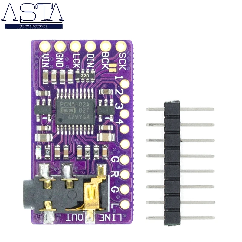 Плата DAC декодера интерфейса I2S PCM5102A модуль плеера для Raspberry Pi pHAT плата формата