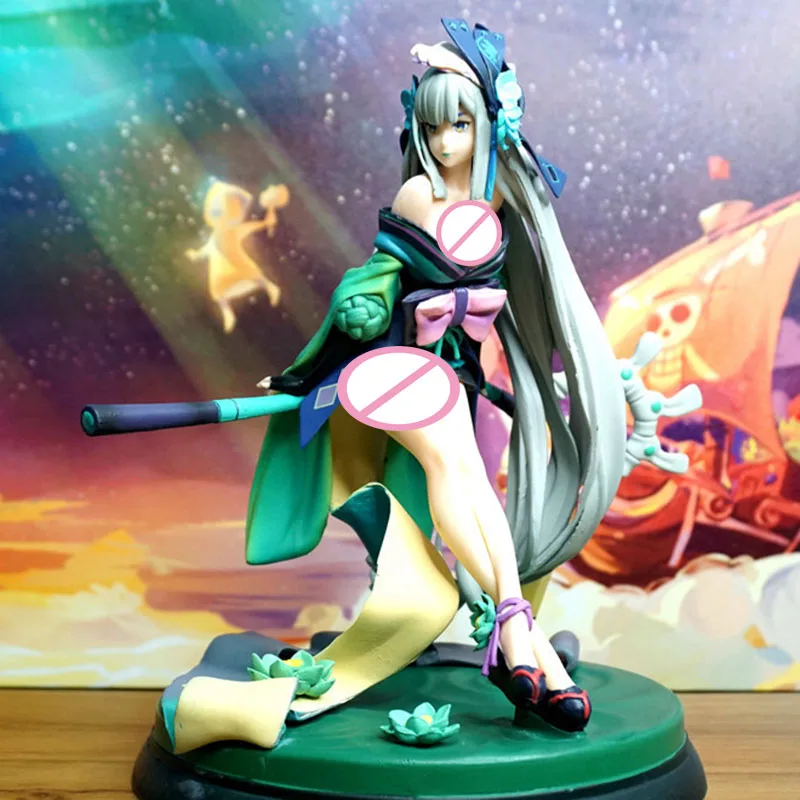 

High Quality Onmyoji Anime Action Figures Aoandou Sexy Beautiful Girl Sitting Posture 22cm PVC Christmas Doll Model Toy for Gift