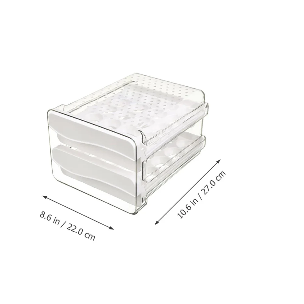 

1Pc Transparent Egg Holder Double-layer Drawer Type Egg Container (White)