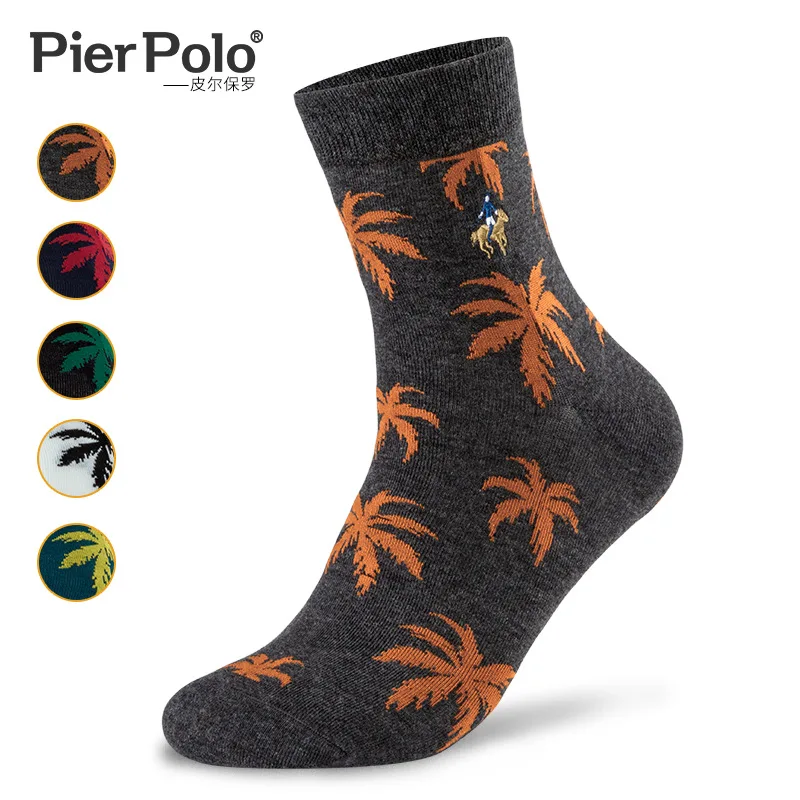 5 парт/лот Бренд PIER POLO модные носки с листьями Осень Зима повседневные хлопковые