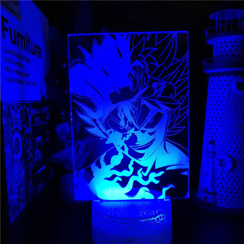

Black Clover Asta Anime 3D Lamp LED Illusion Night Light Color Changing Lampara Decor for Room RGB Table Lamp Manga Gifts