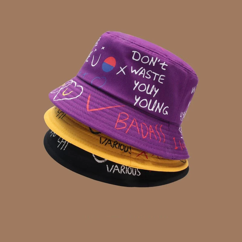 

2021 Summer Bucket Hats Print Foldable Fisherman Hat Woman Soft Beach Sun Fisherman Cap Man Fashion Soild Panama Bucket Hat
