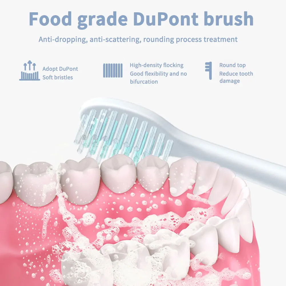 

Electric Toothbrush Sonic Oral Cleaner IPX6 Waterproof Teeth Cleaning USB Chargeable Electric Teeth Cleaner With Replace Heads