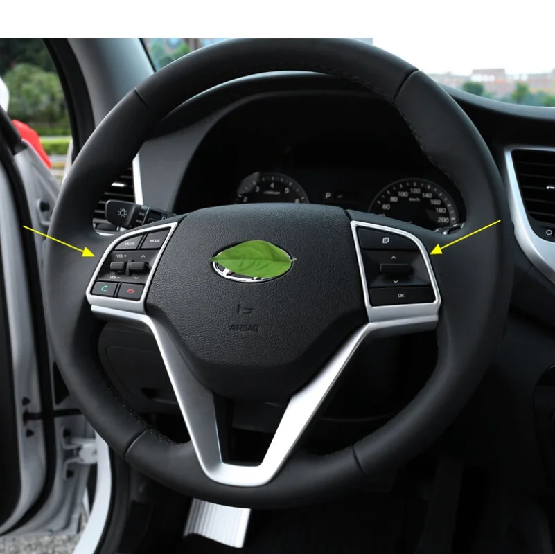 Для hyundai Tucson 2016 2017 2018 2019 ABS хромированное рулевое колесо Нижняя рамка накладка