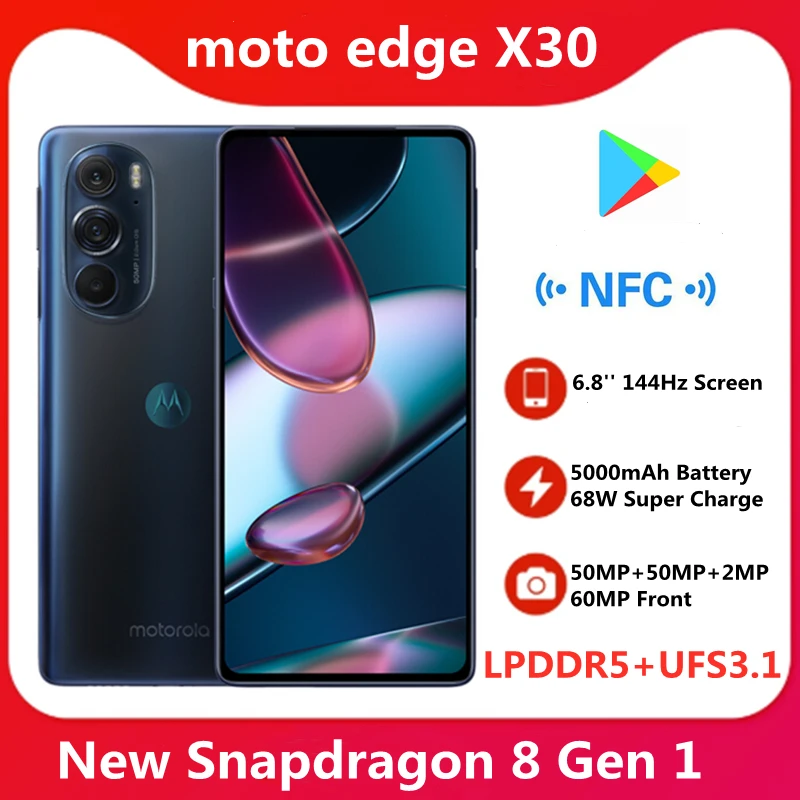 Телефон Motorola Moto Edge X30 30 Pro телефон с глобальной прошивкой Android 12 Snapdragon 8 Gen 1 экран 6
