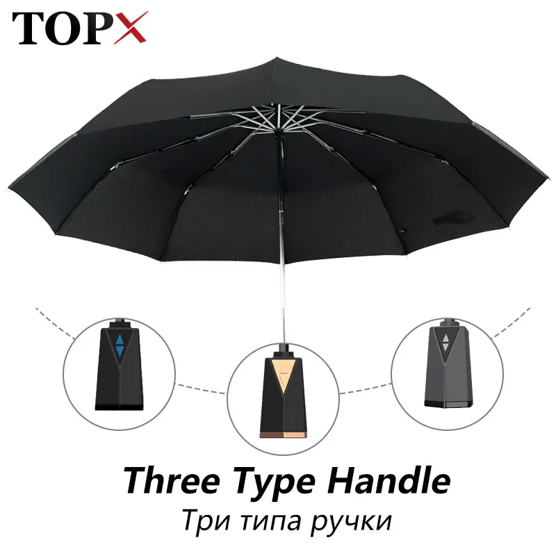 Шестигранный автоматический большой зонт 125 см от дождя для женщин и мужчин 3