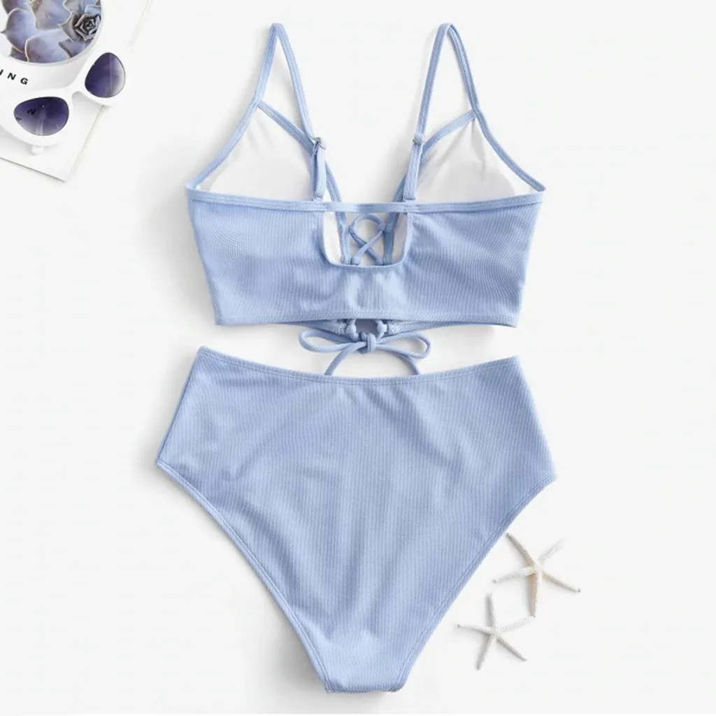 Женский сексуальный комплект бикини из двух частей купальник танкини со