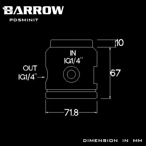 

Barrow PD5MINIT PMMA acrylic water pump cover for D5 / MCP655 serise pump computer water cooling