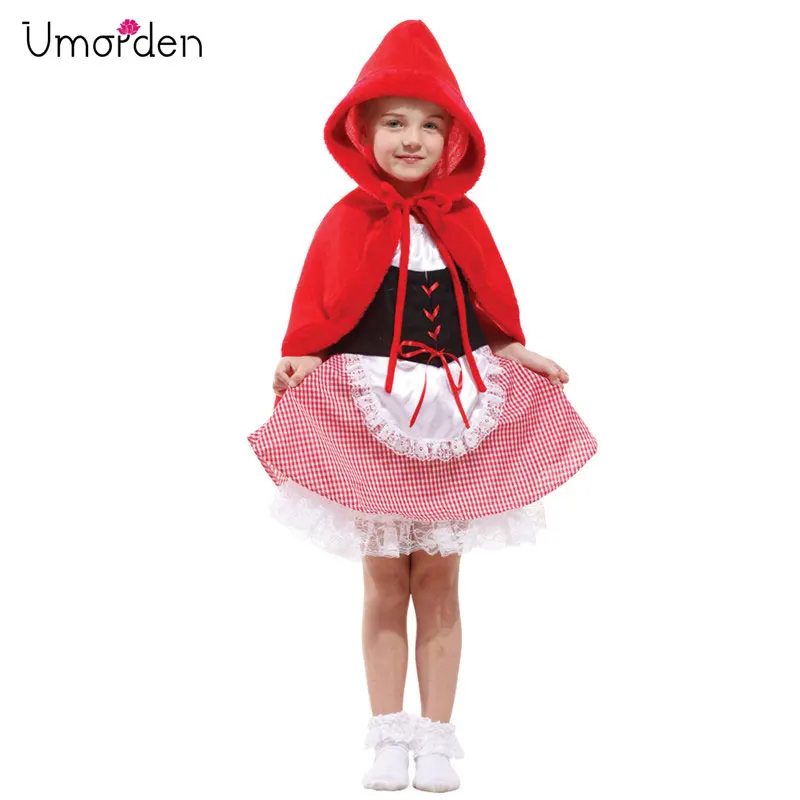 Umorden Purim карнавальвечерние Хэллоуин маленький красный капюшон Костюмы Девочки