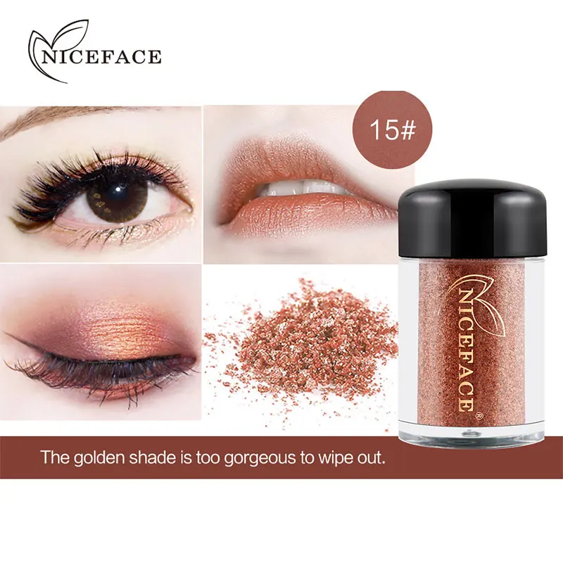 NICEFACE тени для век макияжа Сияющие свободная пудра алмазные блестящие мерцающие с