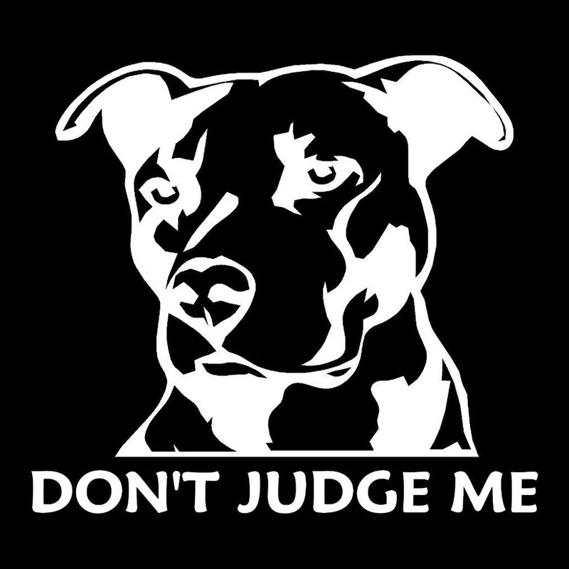 

Pit Bull Dog Don't Judge Me Car Sticker Styling Bumper Rear Windshield Laptop Lovely Cover Scratch Decal Accessories KK13*12cm