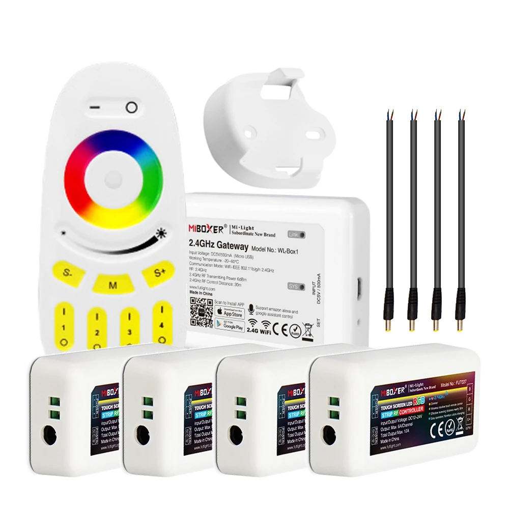 

MiBoxer Milight 2.4GHZ RGB 4-Zone RF Remote Controller With Handle Gateway Wifi WL-Box1 For 2835 5050 5730 LED Strip Light